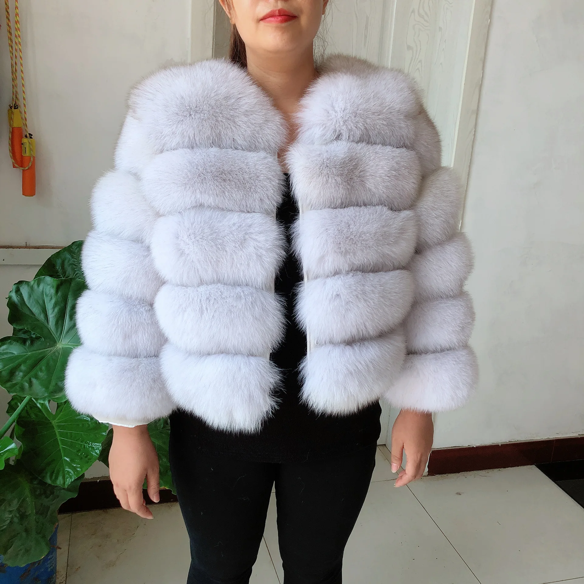 New Real Fox Fur Coat Women's Winter Warm 100% Natural Fur Jacket Short Raccoon Fur Coat Women's High Quality Hot Sale