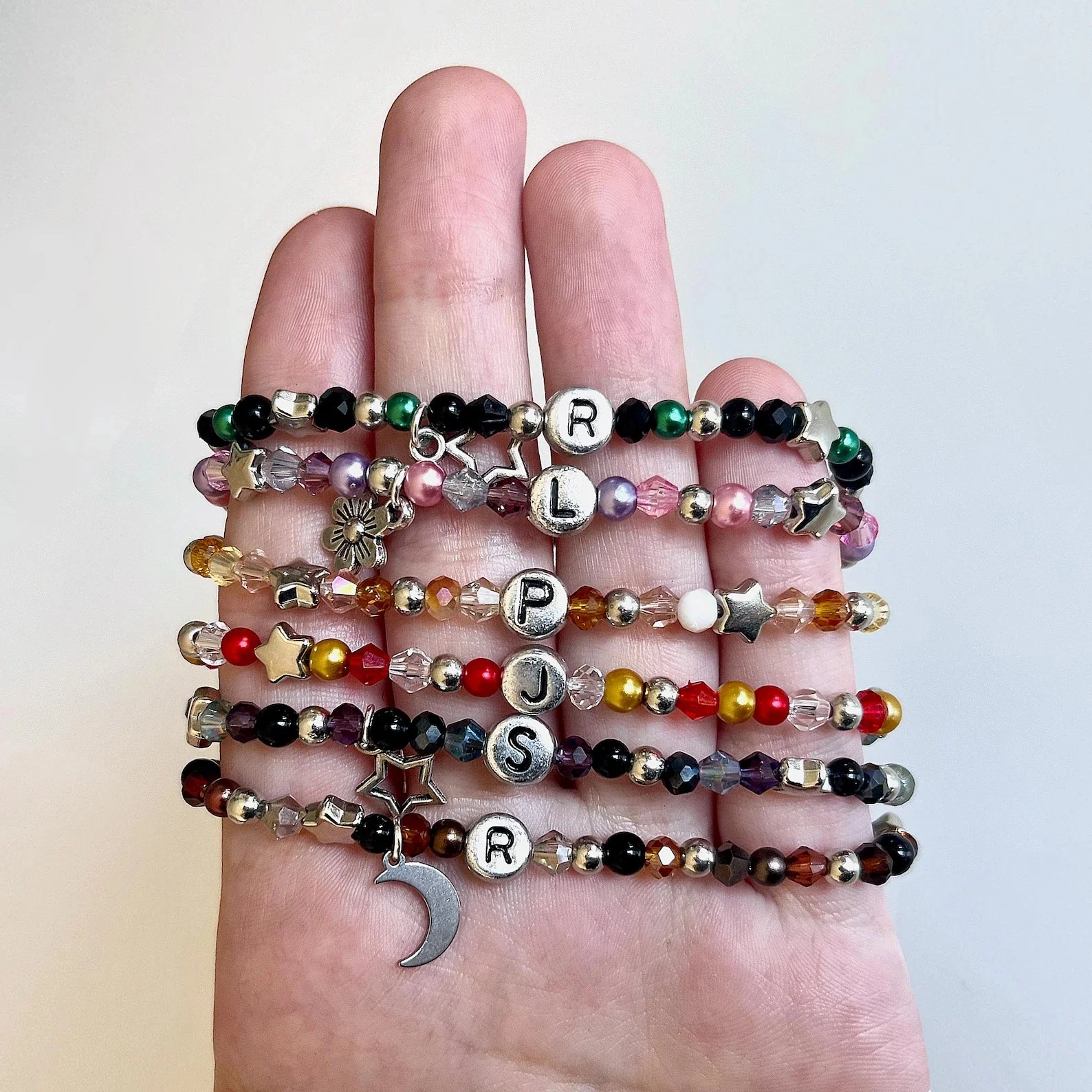 Handmade Marauders Era Character  Beaded Bracelet, Wolf Star Elements