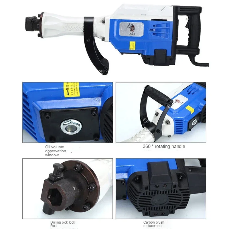 2 in 1Multifunction Gasoline Power Impact Hammer Gasoline Broken Electric Pick Electric 3600W Drill Driller Demolition