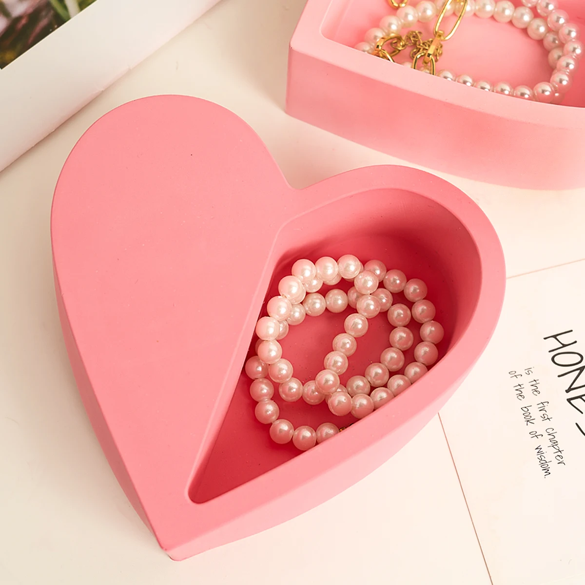 DIY Valentine's Day Gift Box Silicone Mold 3D Love Aromatic Candle Jar Jewelry Storage Box UV Epoxy Resin Mold Craft Ornaments