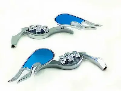 Skull Flame Rear View Side Mirror For Honda Kawasaki Suzuki Yamaha Harley Custom