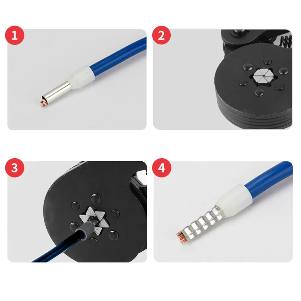 WOZOBUY Ferrule Crimping Tool Kit,HSC8 6-6A/6-4A Crimping Pliers, or Crimping Tool with Tubular Terminals,0.25-10 mm²