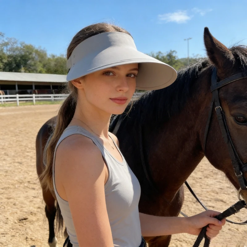 2026 Summer Women's UV Resistant Outdoor Cycling Sport Seamless Big Hat with Sunshade Edge and Empty Top Sunscreen Hat