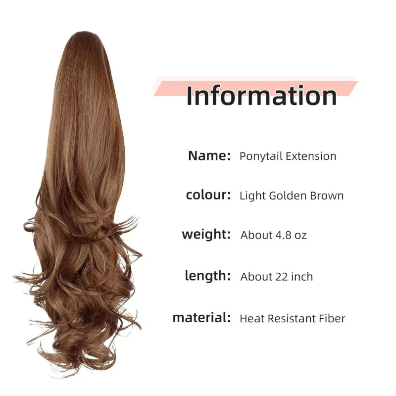 wigs claw clip ponytail high-temperature synthetic hair fluffy bow