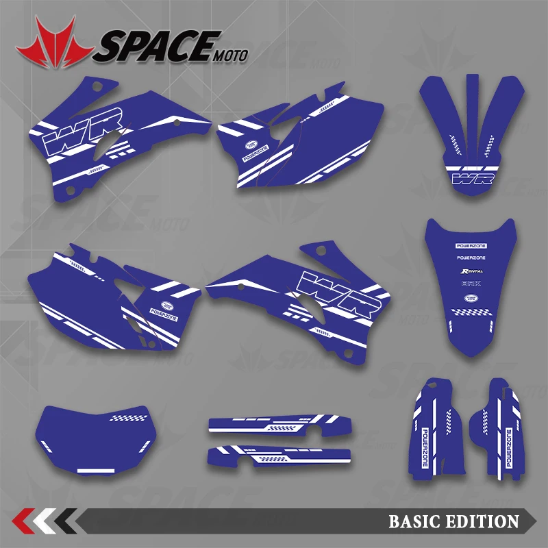الفضاء موتو الرسومات خلفية الشارات ملصقات دراجة نارية لياماها 07-14 WRF250 07-11WRF450