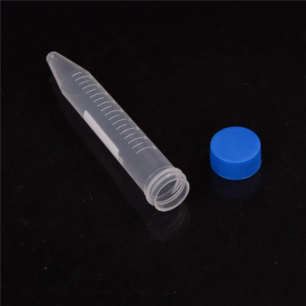 10X 10ml Plastic Centrifuge Test Tube Vial Container Self Standing Screw Cap