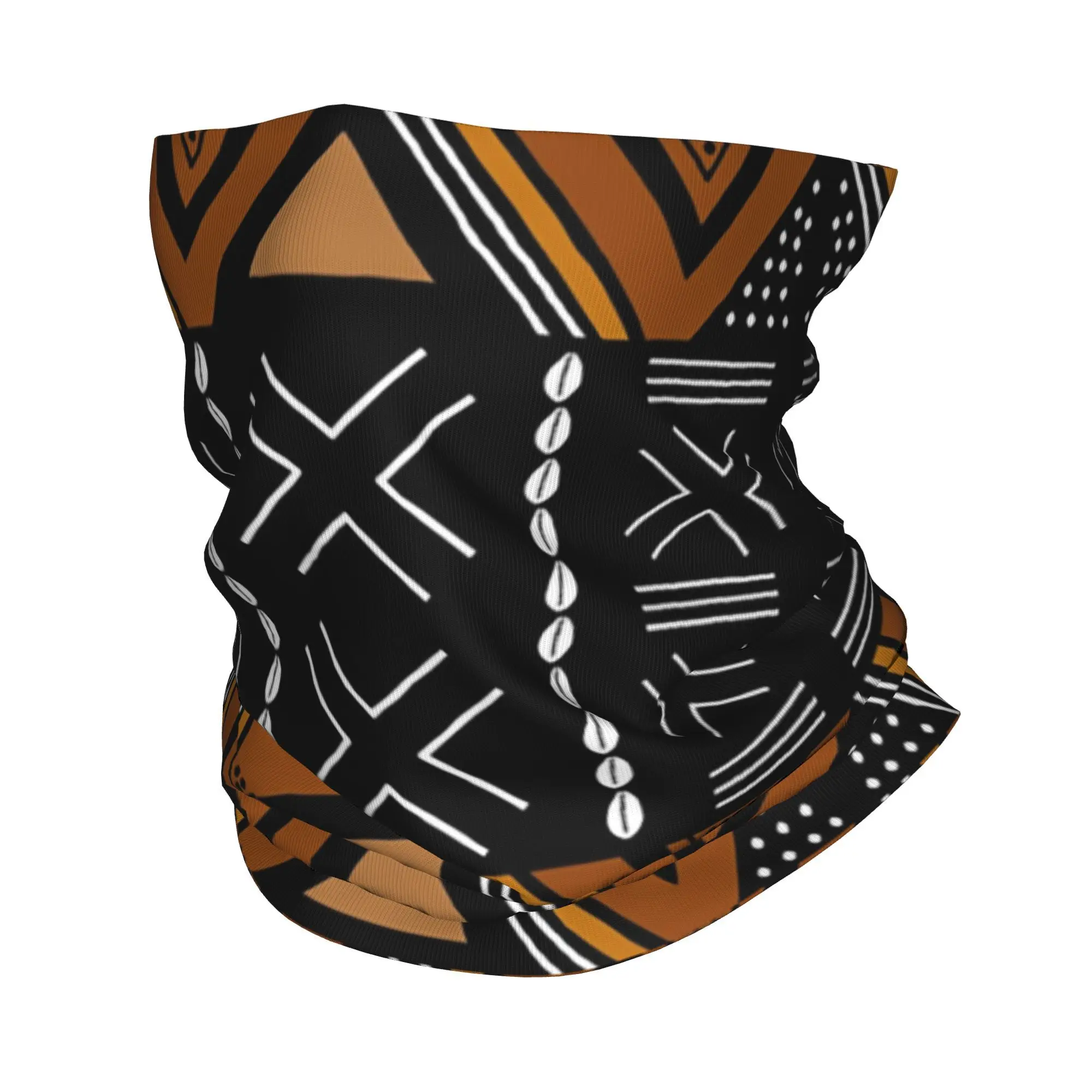 Afrikanisches Schlammtuch, Bogolan-Design, Bandana, Halstuch, bedruckt, Wickelschal, Mehrzweck-Fahrradschal, Laufen, Unisex, Erwachsene, waschbar