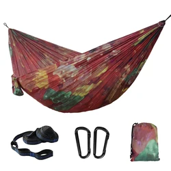 Double Impresso Camping Hammock, Estilo Criativo, Portátil, Correias De Árvore, Interior, Exterior, Jardim, Viagem Presente, 102x55inch