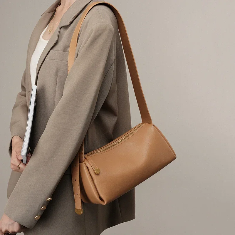 

Women's Soft Cowhide Classic Shoulder Underarm Bag Ladies Cow Split Leather Crossbody Bags Female Designer Luxury Retro Handbag