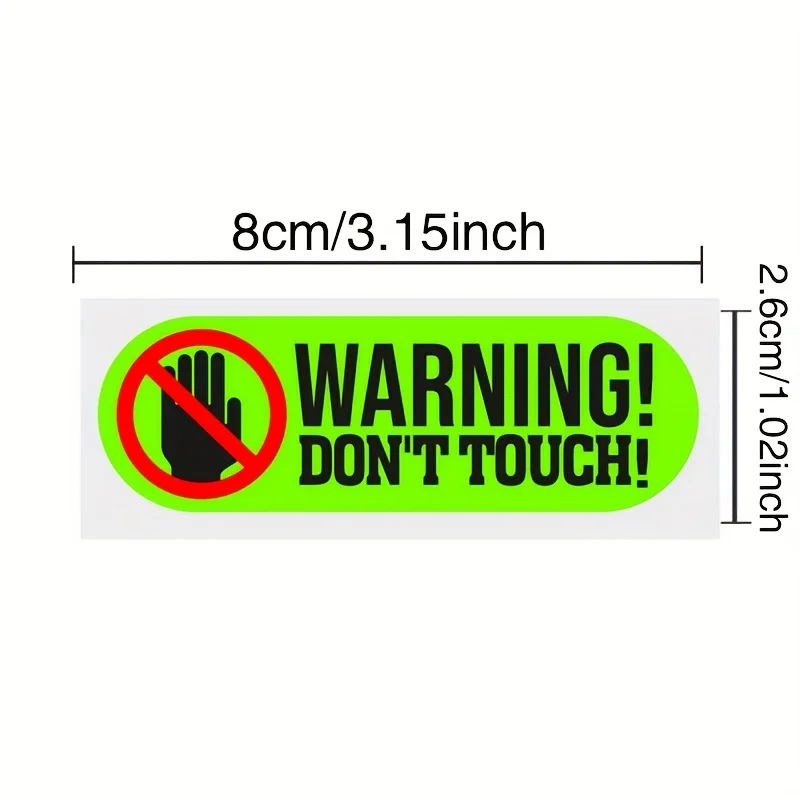 4Pcs/1Set Yellow Black Warning Don't Touch Gloss Reflective Sticker,Waterproof Self-Adhesive Vinyl Decal for Car Interior