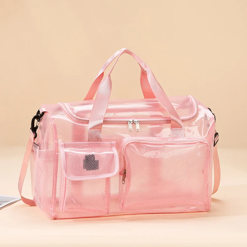 

Gym Fitness Tranparent PVC Beach Bag Training Single Shoulder Sports Bag Travel Duffel Luggage Bag Swimming Beach Jelly Handbag