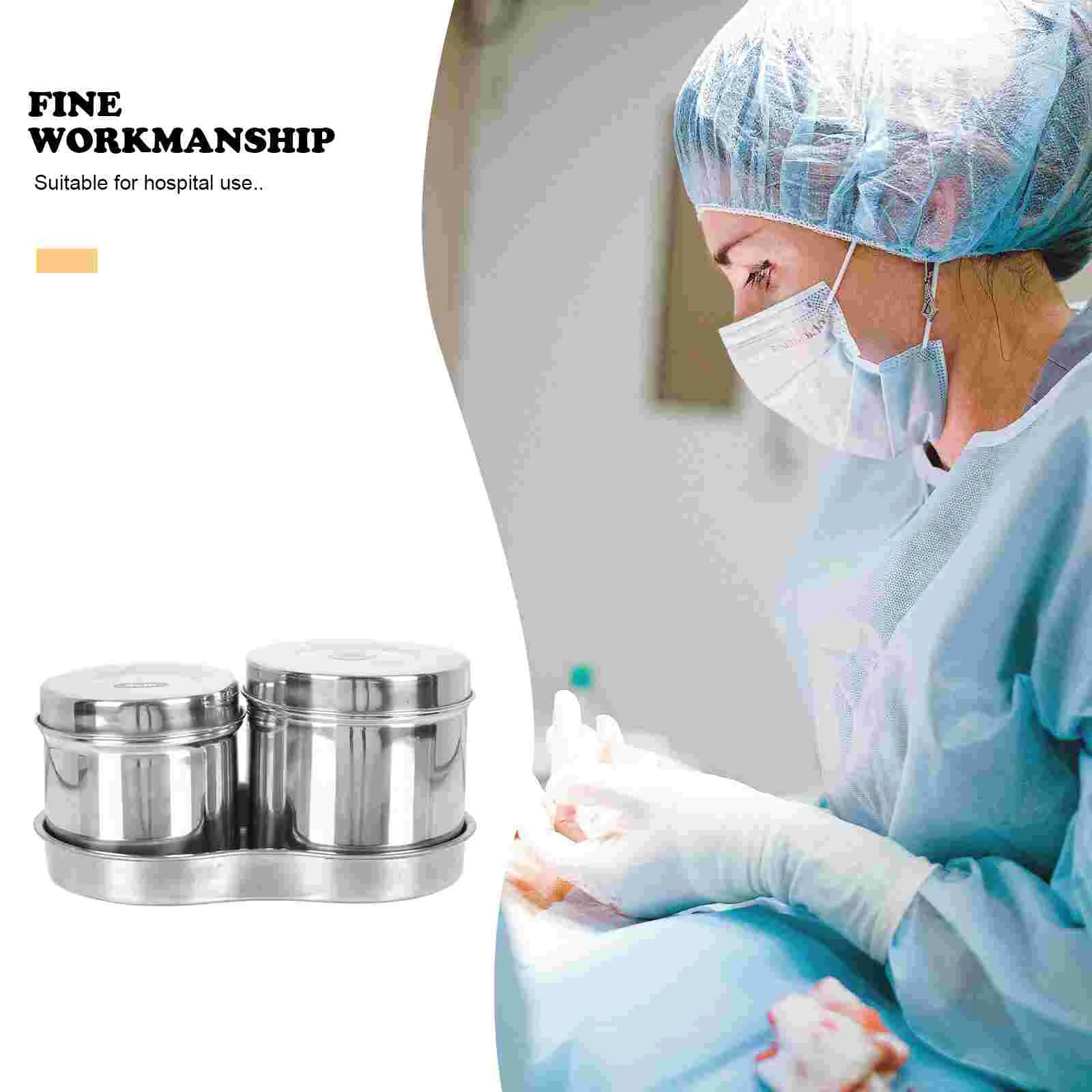  Sterilizer Set Versatile Tray Stainless Steel Container Medical Tank Cotton Balls Ointment