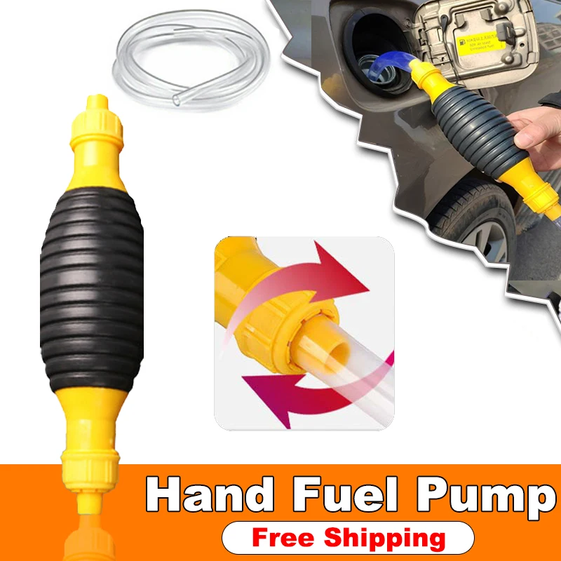 2M Hand Fuel Pump Car Fuel Tank Sucker Oil Transfer Fuel Pump Petrol Diesel Liquid Manual Pump Syphon Fuel Saver ForGas Gasoline