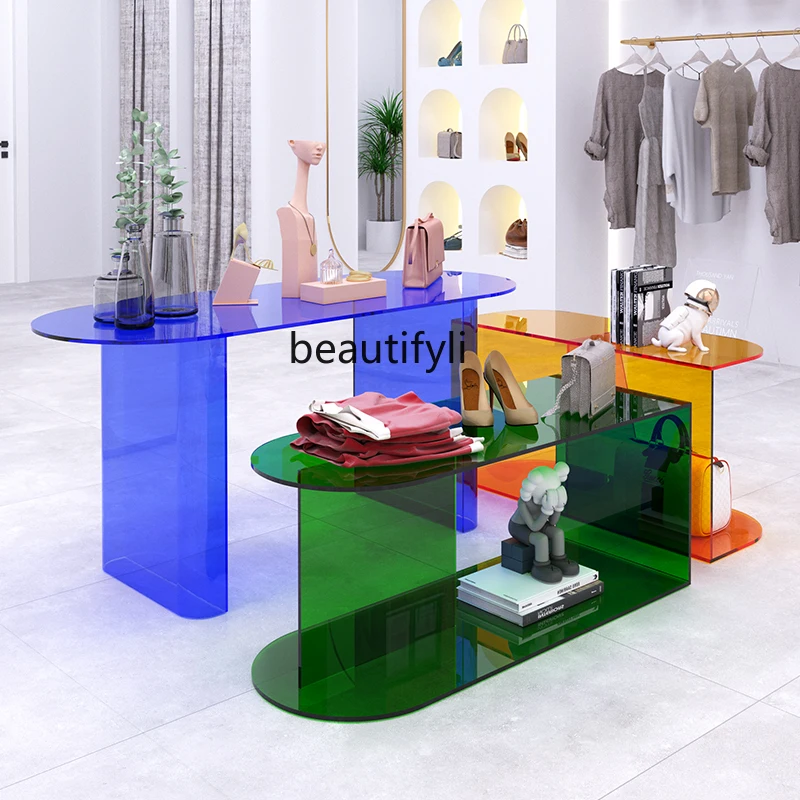 Clothing store Nakajima water platform acrylic product display table shopping mall display table