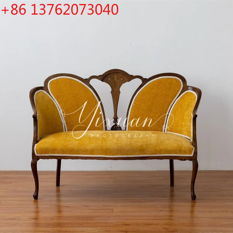 

Одноместный двойной диван в американском стиле, комбинация диванов с резьбой по дереву и цветком