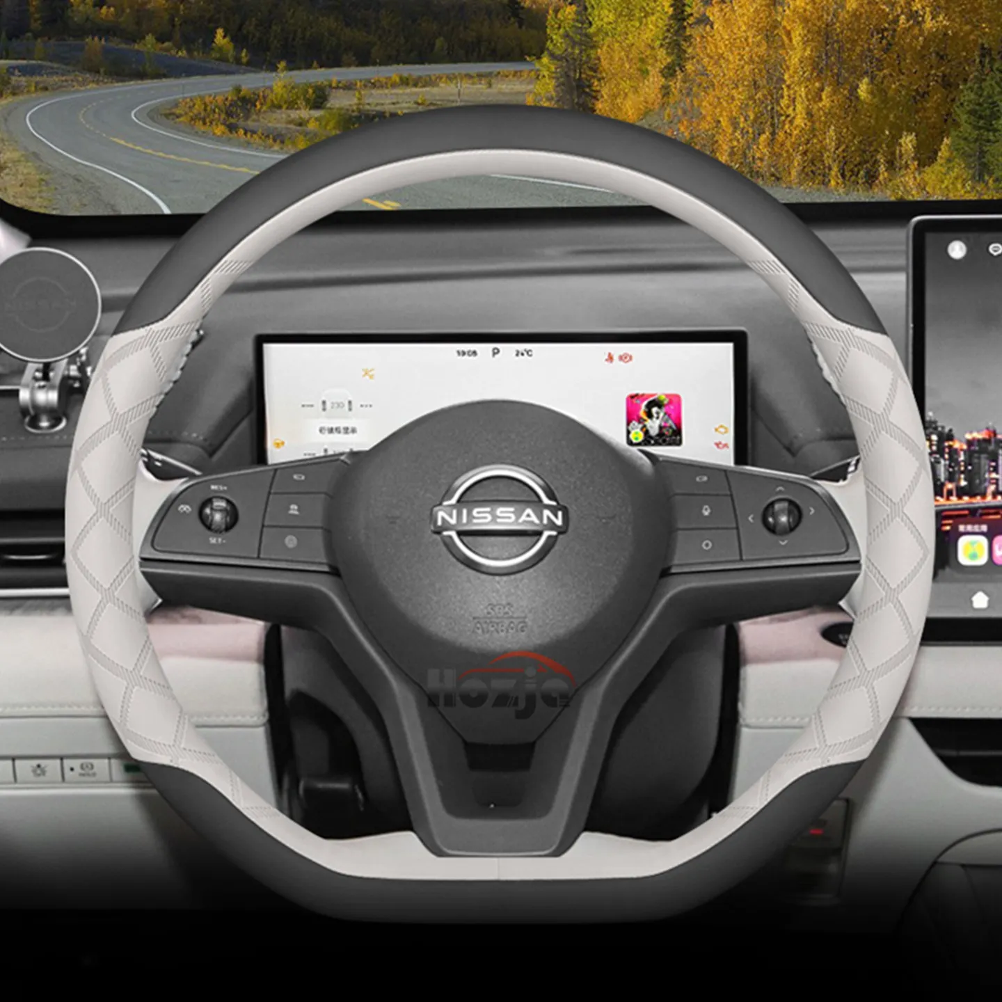 Funda de Cuero para Volante de Coche para Nissan Xtrail Kicks Qashqai Rogue Juke Sentra N7 2022 2023 2024 2025 2026 Accesorios