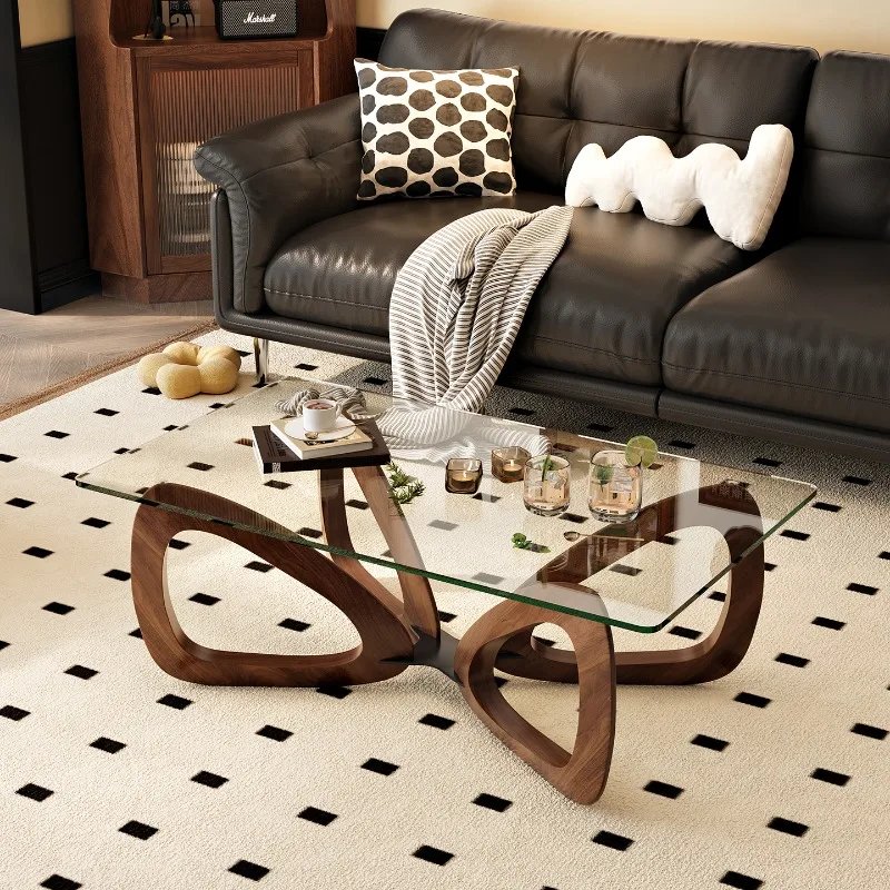 

Glass Transparent Coffee Table Simple Vintage Professional Luxury Cute Minimalist Side Table Unique Mesas Bajas Home Decoration
