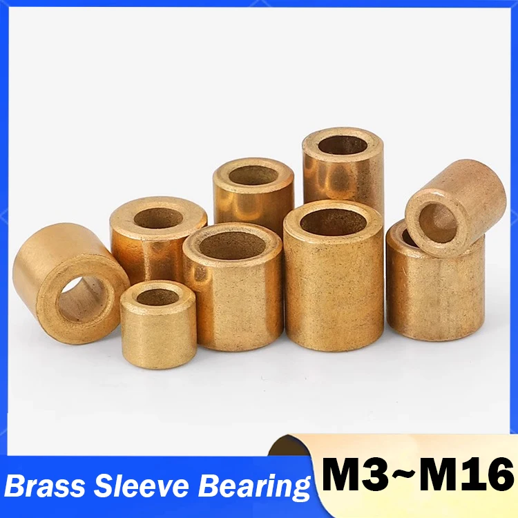 Powder Metallurgy Oil Bearing Copper Sleeve Pure Copper Shaft Sleeve M3 M4 M5 M6 M8 M10 M12 M14 M16 Base Bushing Gasket Washer