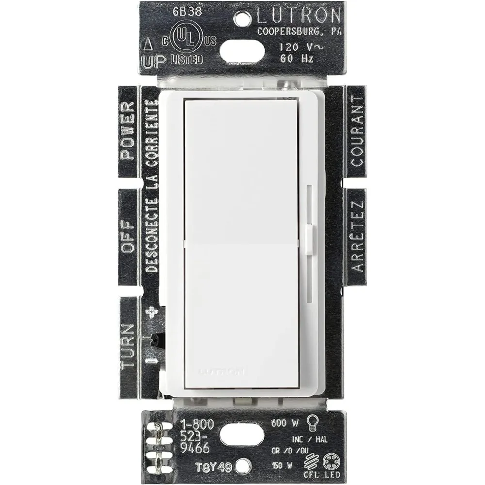 

Diva LED+ Dimmer Switch for Dimmable LED, Halogen and Incandescent Bulbs, 150 Watt, Single-Pole or 3-Way