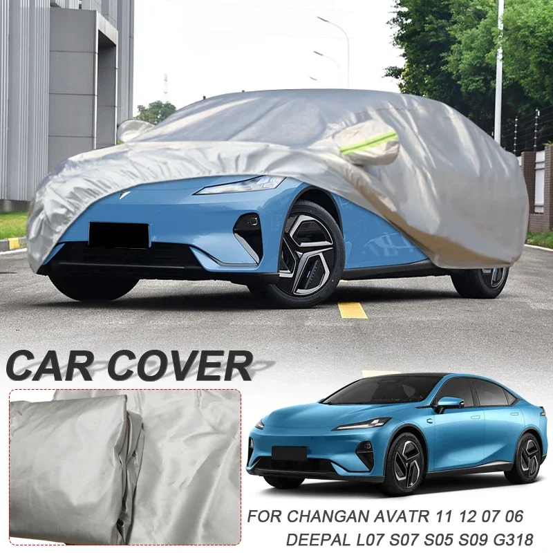 

Single Layer Waterproof Car Cover For AVATR 06 07 11 12 CHANGAN DEEPAL G318 L07 SL03 S05 S07 S7 S09 Sunshade Anti-UV Dust