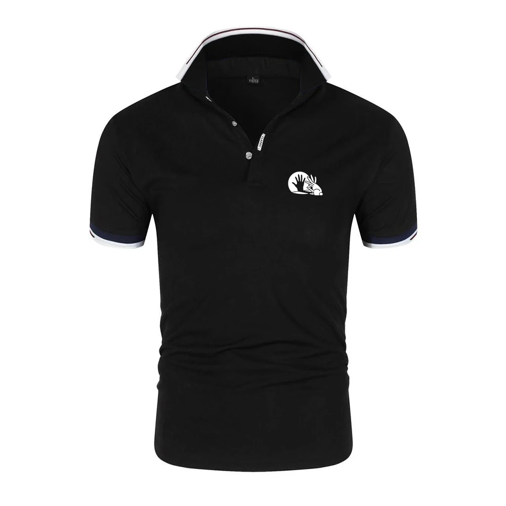 2026 Funny palm shadow Men New Six-color Polo Shirts Turn-down Collar Breathable Summer Fashion Sport Short Sleeve