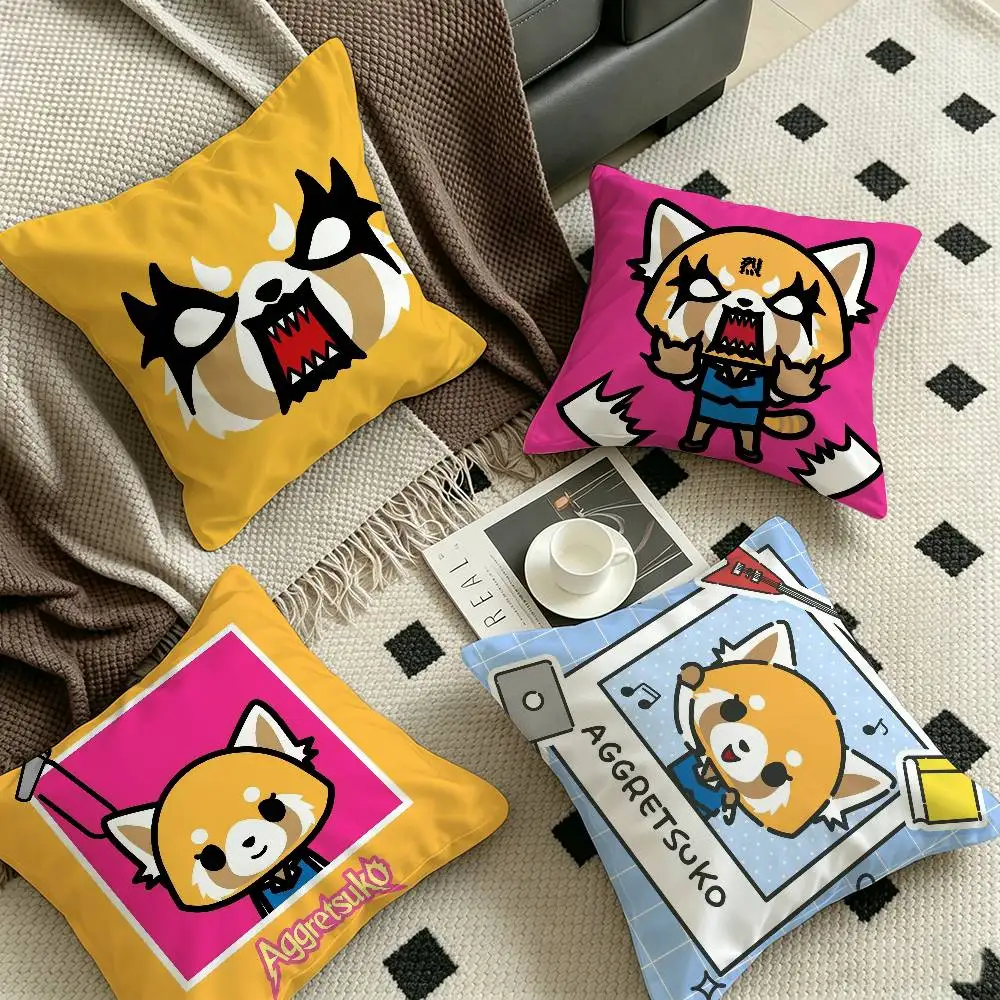 A-Aggretsuko Relatable-Work Cushion Cover Inches Farmhouse Decor Home Throw Pillow Covers for Couch Decorations