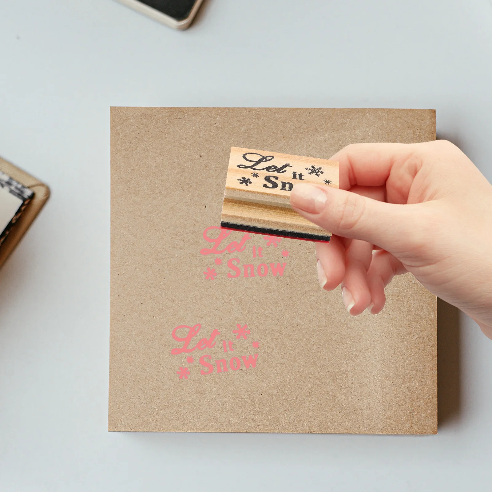 2 قطعة عيد الميلاد الثلوج الختام الخشب آمنة دائم عيد الميلاد نمط الختم لقضاء عطلة صياغة الإبداعية سجل القصاصات الختام #3
