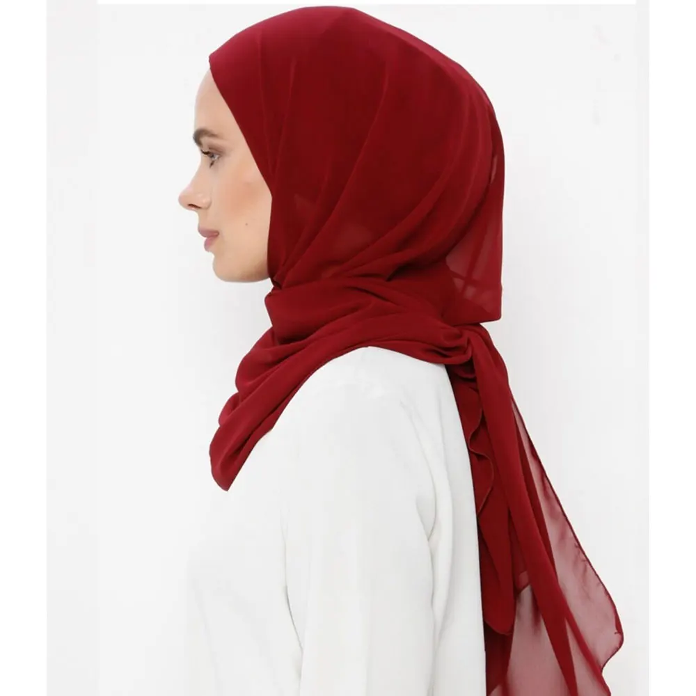 Hijab Chiffon Instantâneo com Tampa para Mulheres Muçulmanas, Hijab Pinless, Tampas Interiores, Pronto a Usar