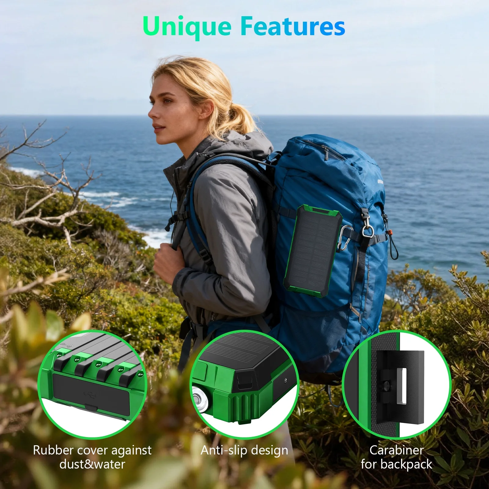 20000mAh 휴대용 태양광 보조배터리 듀얼 LED  - Portable Charger 20000Mah 리뷰 및 가격