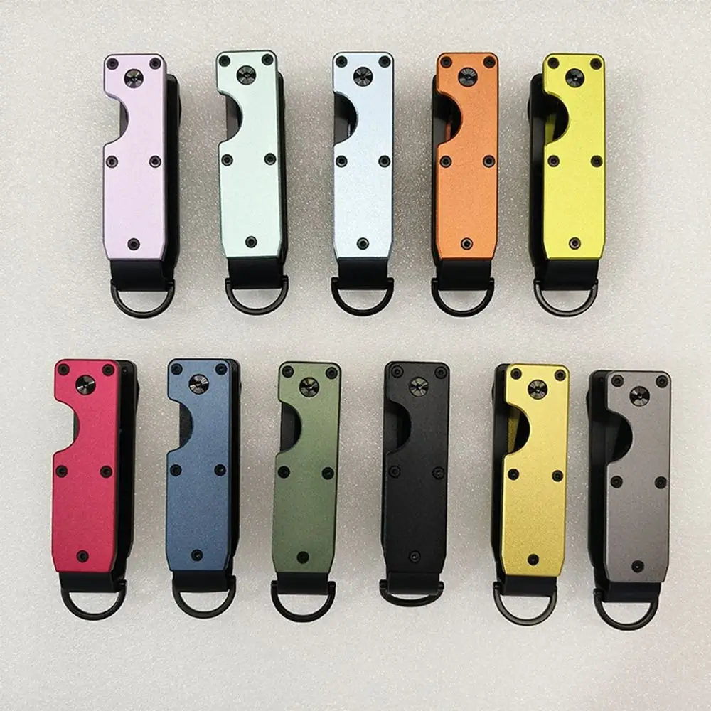 

Carbon Fiber Metal Key Organizer Innovative Holds 2-6 Keys Metal Key Chain with Screwdriver Anti-Lost Car Key Holder Women