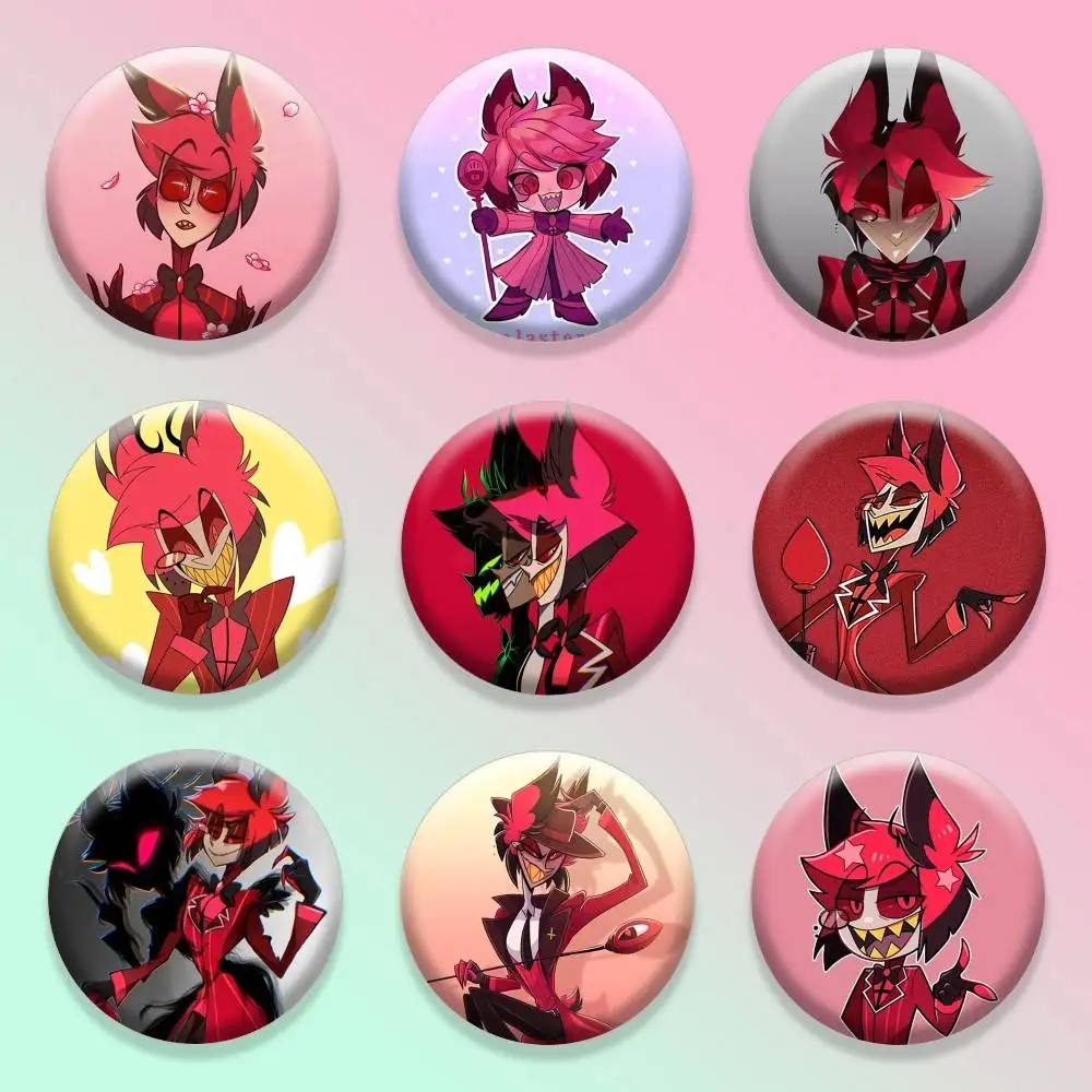 

H-Hazbin H-Hotel A-Alastor 25 32 44 58 75mm Badges Personalized Round Brooches Pins Accessory