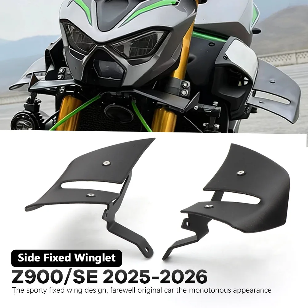 Motorrad-Zubehör Seiten-Downforce-Spoiler Feste Winglets Verkleidungsflügel Deflektoren für Kawasaki Z900 Z900SE 2025 2026