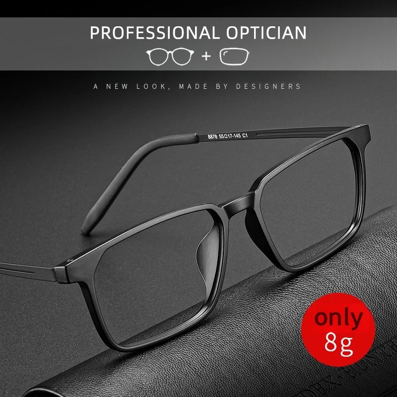 

CLLOIO New Ultra-light TR90 Comfortable Pure Titanium Reading Glasses Square Men's Glasses Frame Optical Prescription Eyeglass