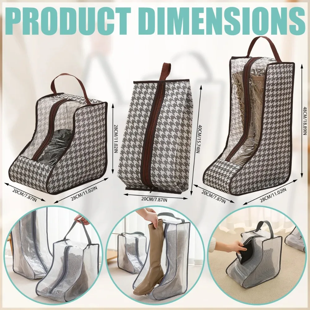 1pcs Portable PVC Boot Storage Bag Waterproof Shoe Storage Bags Dustproof Shoes Organizer Moistureproof Boot Protection Cover