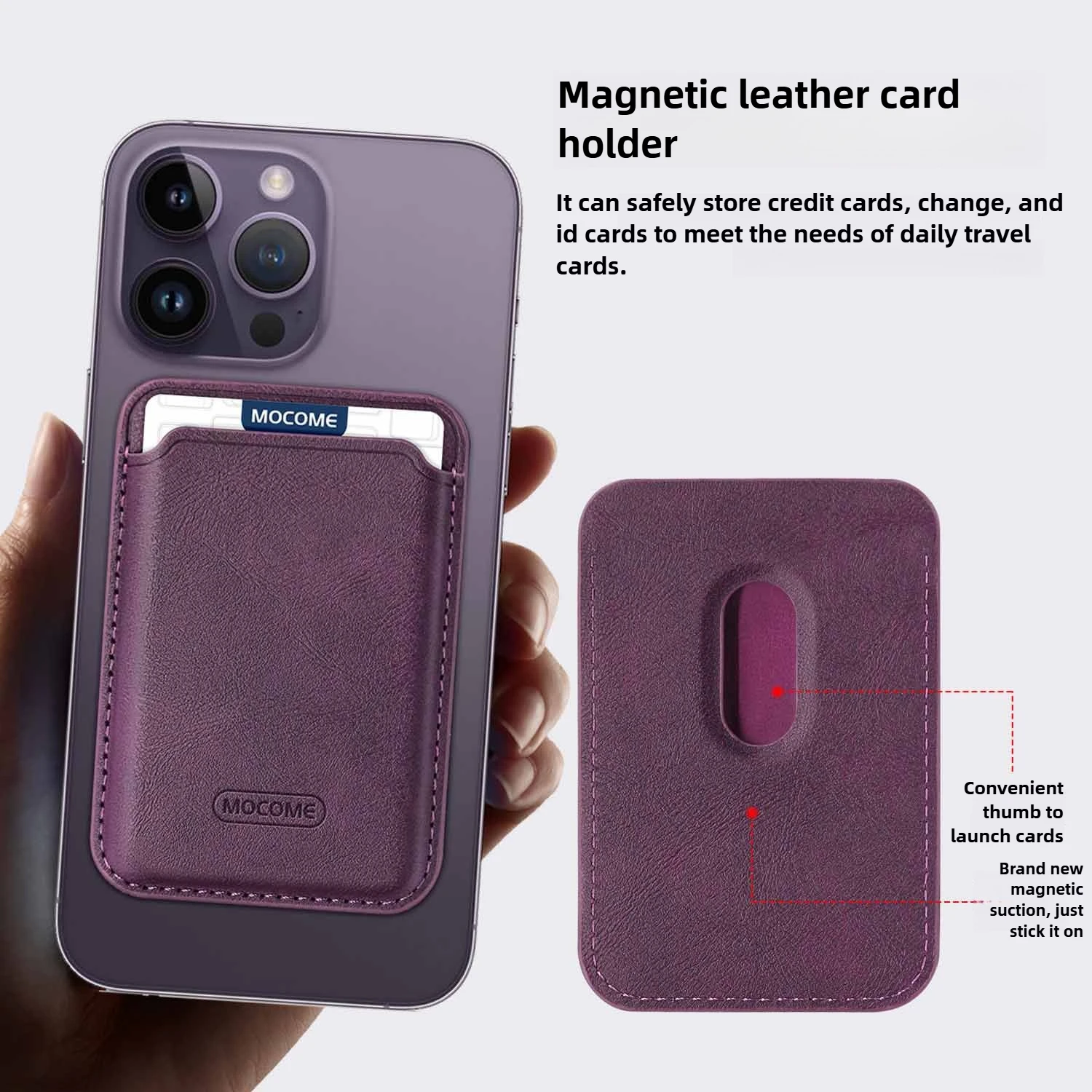 حافظة هاتف لهاتف آيفون 16 برو ماكس 17 اير 16e 15 بلس 14 13 برو ماكس 12 11 حافظة للبطاقات قابلة للفصل شحن مغناطيسي أغطية جلد Pu #2