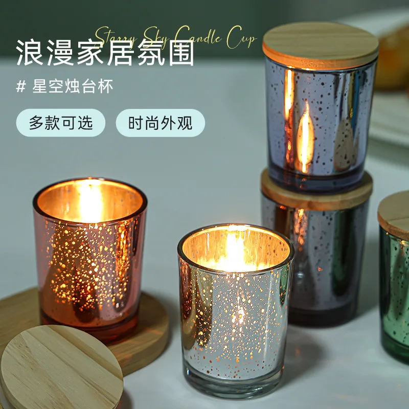 Electroplated Candle Holders Starry Sky Cup Party Home Decoration Candle Stand Glass Cup m