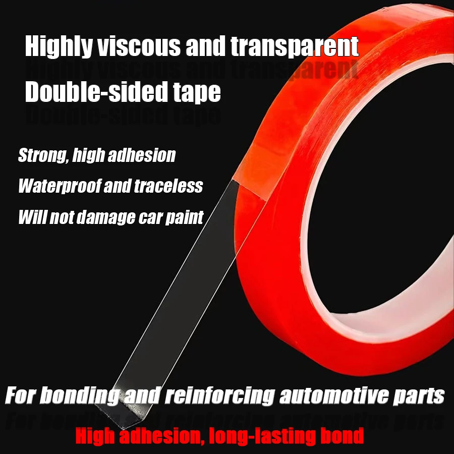

High-temperature resistant high-adhesion double-sided foam tape suitable for automotive and household use, transparent adhesive