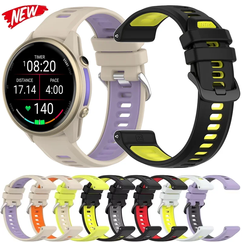 Two-tone Silicone Strap for Garmin Forerunner 970 Official Band Bracelet for Forerunner 965 955 945 935 745 Sport Wristband Belt