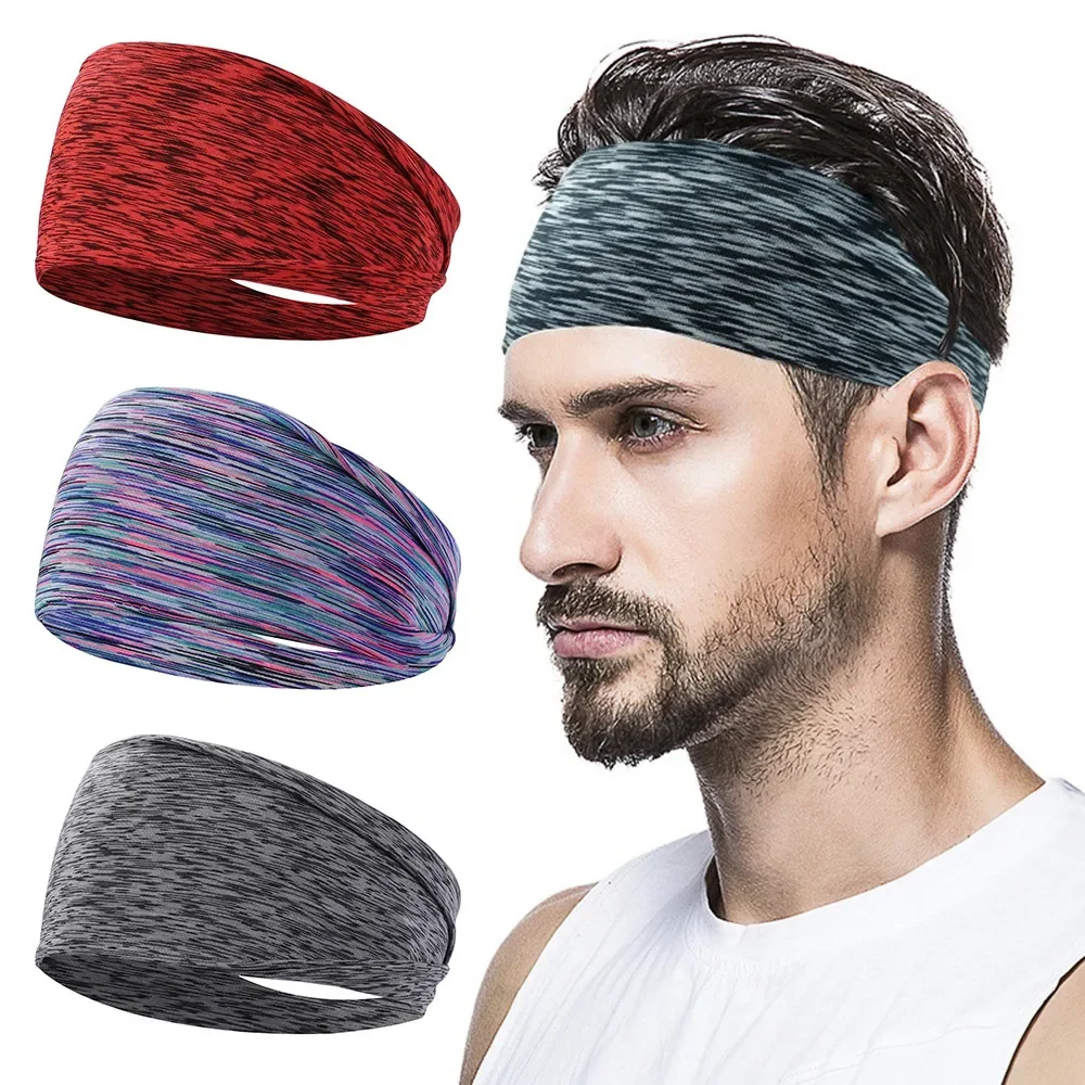 3 teile/los lässig einfarbig Yoga Stirnband für Frauen Super Elastizität Mann Sport Fitness Anti Schweiß Kopftuch Haarband Set