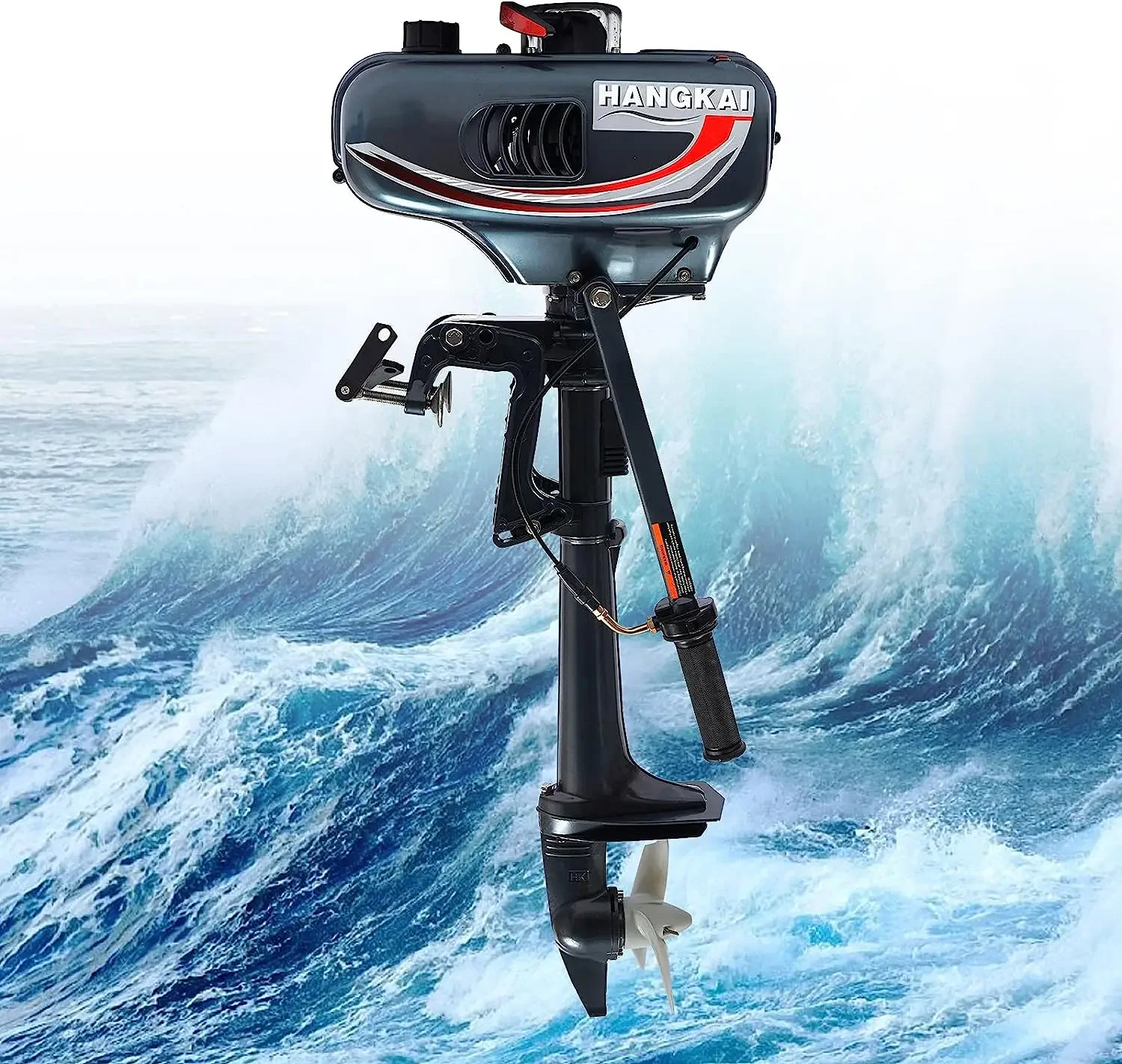 2 Stroke Short Shaft Heavy Duty Fishing Boat Engine 3.5HP Gas Trolling Motor  for Rubber Boats, Inflatable Boats, Sailboats