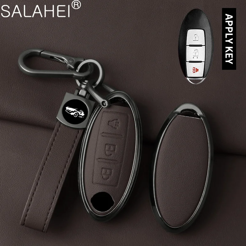 

Alloy Leather Car Remote Key Case Covers Shell for Nissan Qashqai X-Trail T32 T31 Juke J10 J11 Kicks Tiida Keychain Accessories