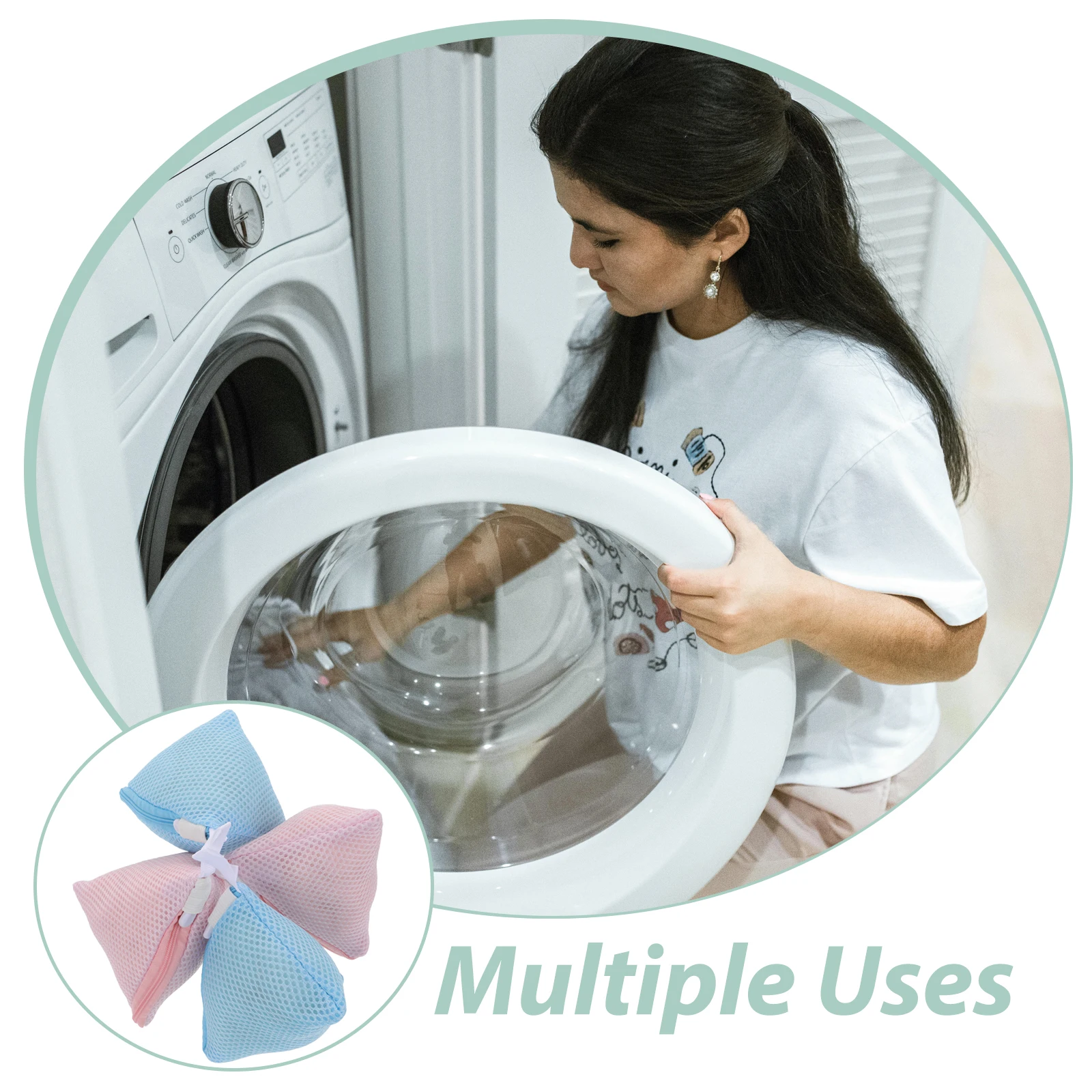 

4pcs Mesh Laundry Bags Bra Underwear Socks Washing Storage Polyester No Snag Tangle Tear For Washing Machine