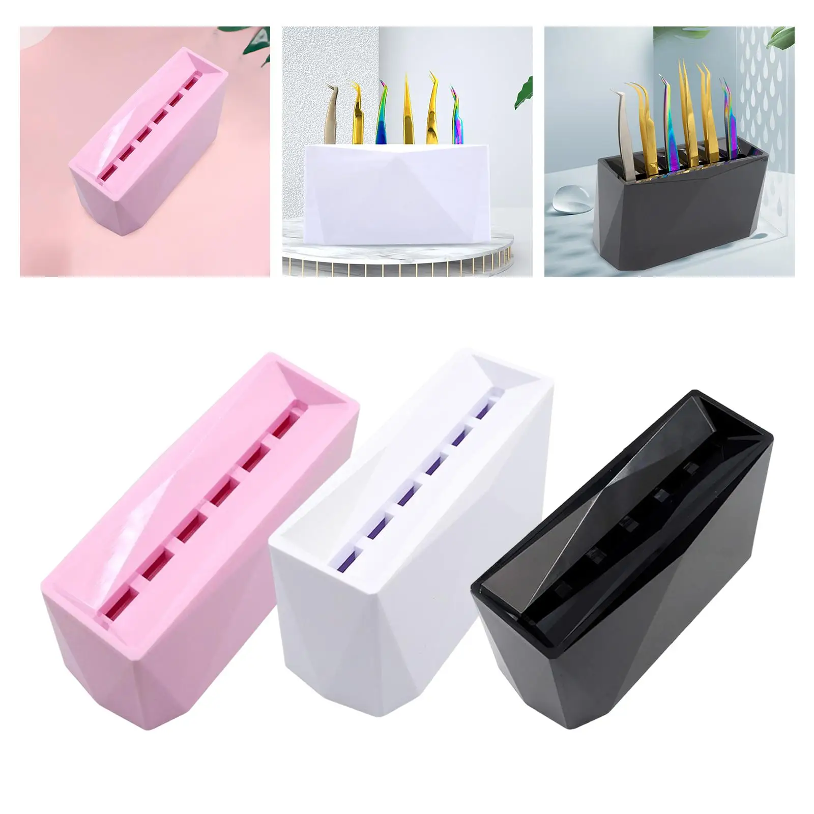 Eyelash Tweezers Stand 6 Holes Supplies for Professional Use or Home Use Size