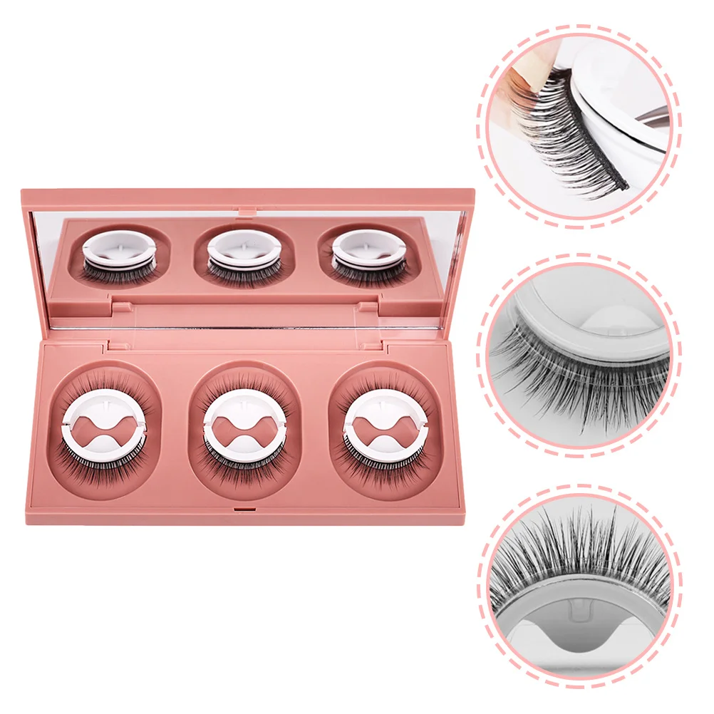 

3Pairs Self Adhesive Eyelashes Natural Look Reusable False Lashes Thick Longer Curl Easy Wear Fake Eyelashes Makeup Accessories