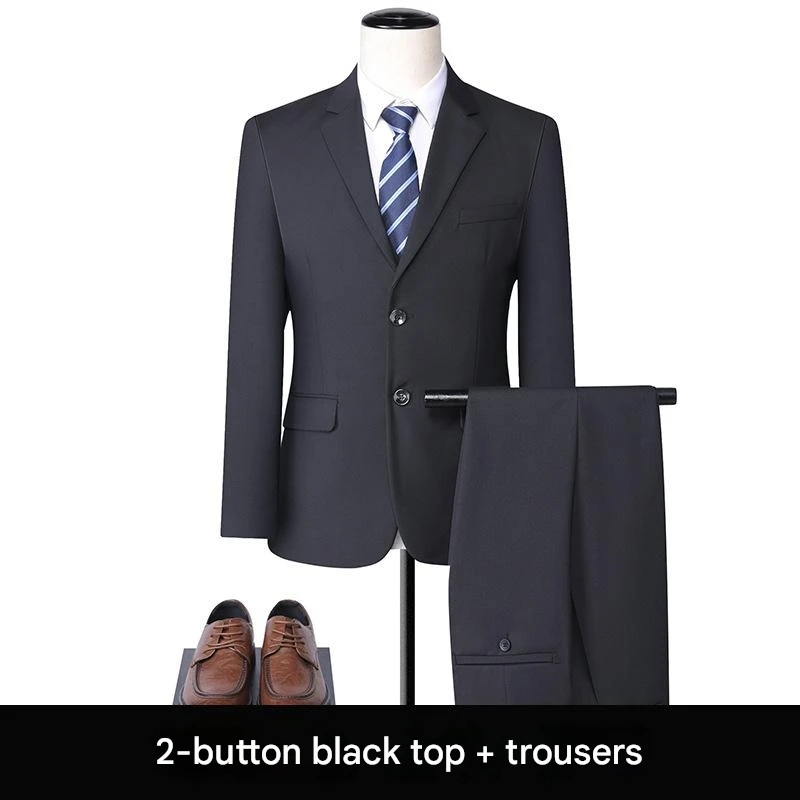 

Spring and autumn suits for men (jacket, vest, pants) suitable for business hotels, wedding banquet dresses, groom dresses