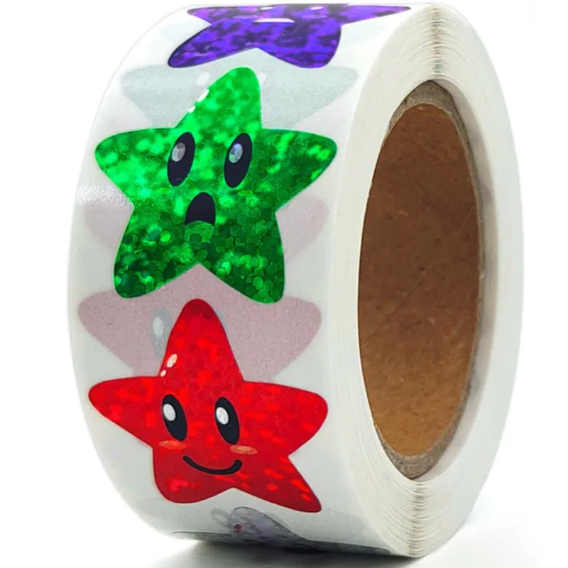 

100-500pcs Glitter Star Stickers for Kids School Teacher Reward Sticker Party Decor Small Business Label Scrapbooking Stickers