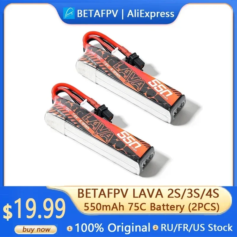 BETAFPV LAVA 2S/3S/4S 550mAh 75C Bateria XT30 (2PCS)