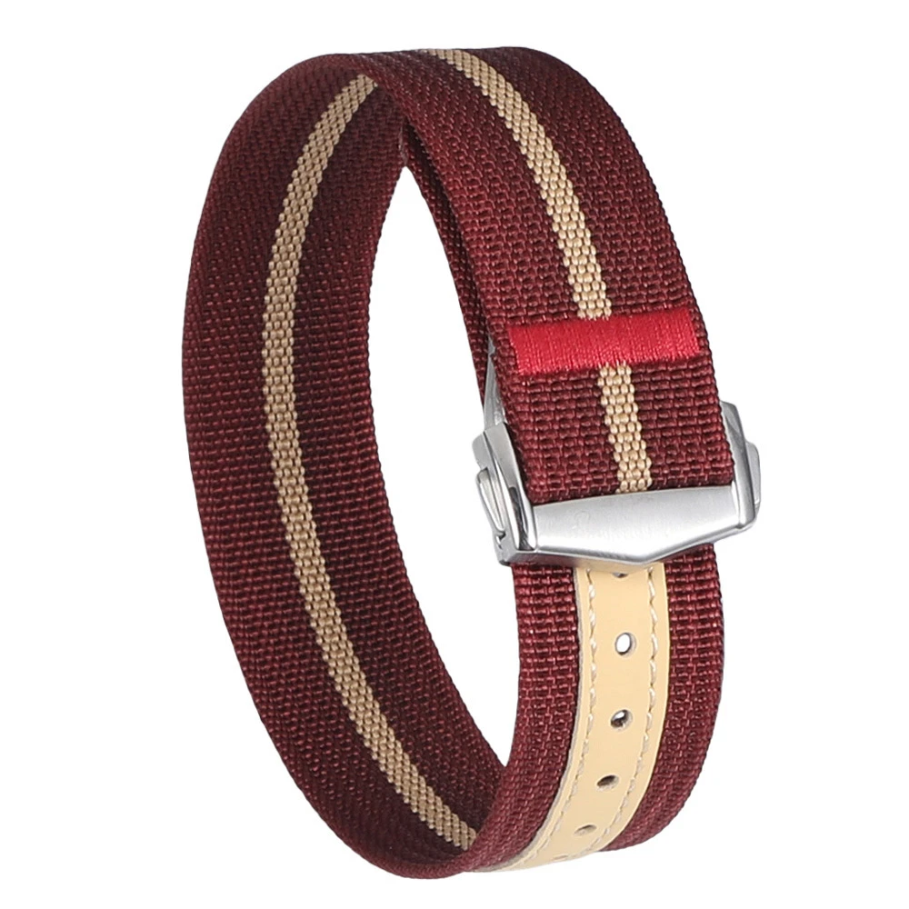 Premium Ribbed Watch Band Deployant Clasp Nylon 20mm 22mm Watch Strap for Omega Folding Buckle Watchband Sport Wristband For Men image 3