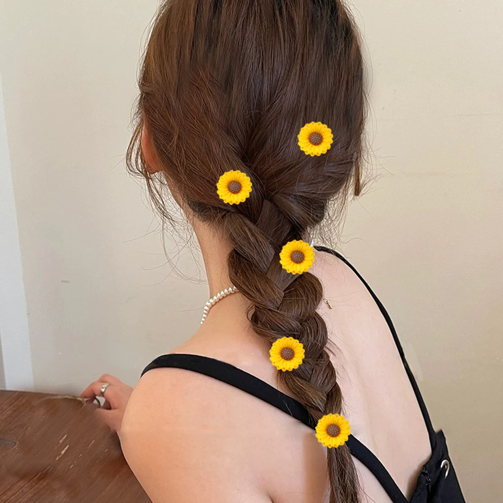 5 pz/set forcina fiore festival fermaglio per capelli piccolo mini carino accessori per capelli ragazze coda di cavallo styling fermaglio per