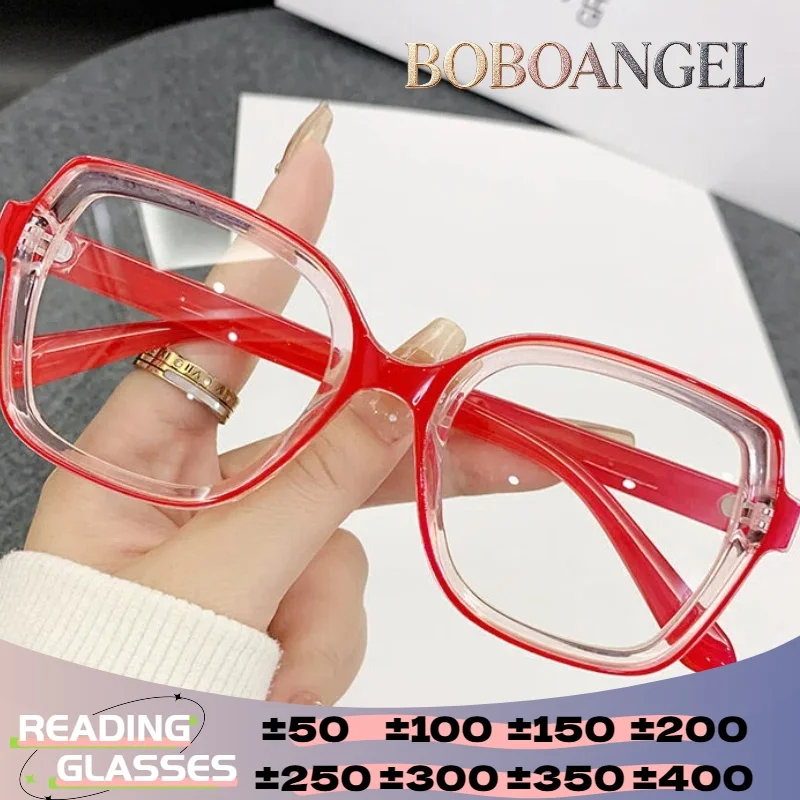 

BOBOANGEL Square Reading Glasses Anti-blue Large Frame Eyeglasses fashion street Optical ladies Customization Myopia Glasses